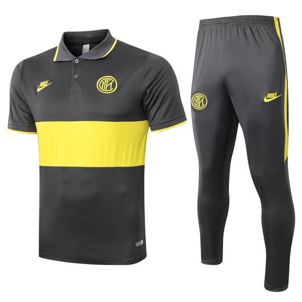 Polo Inter Milan Conjunto Completo 2019-20 Gris Amarillo